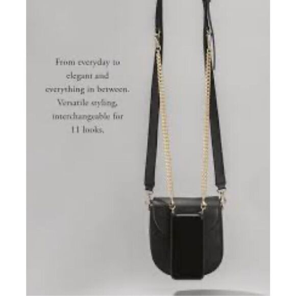 Bandolier shay black gold convertible crossbody bag & multi wear straps leather - Picture 3 of 10